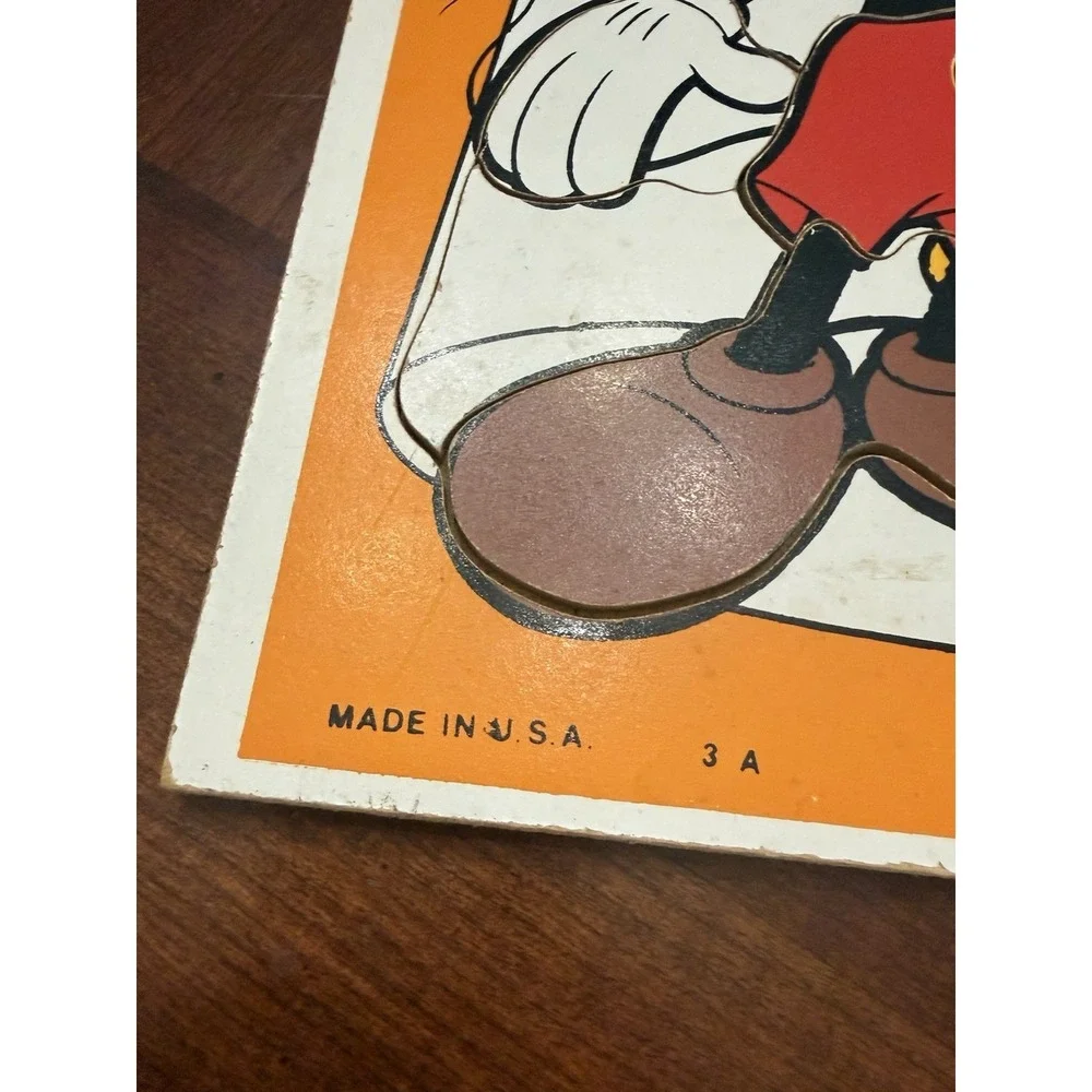 VTG Playskool Disney‎ Wooden Puzzles 70s Made in USA Donald Duck Mickey Mouse